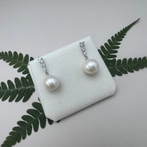 Natural Pearl & Zircon Drop Earrings | Perfect Gift for Her